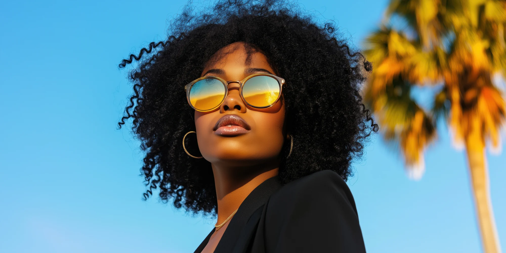 A confident woman enjoying the sunshine